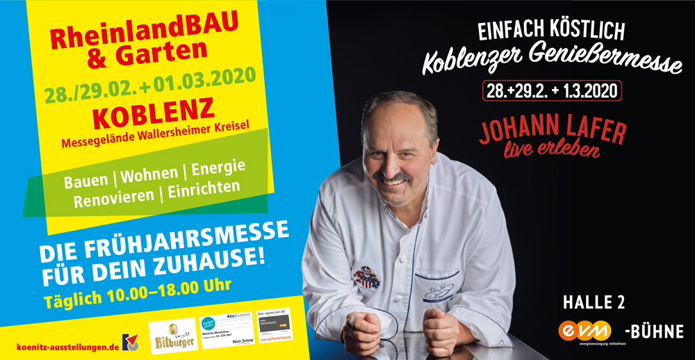 Johann Lafer live erleben auf der Rheinlandbau in Koblenz